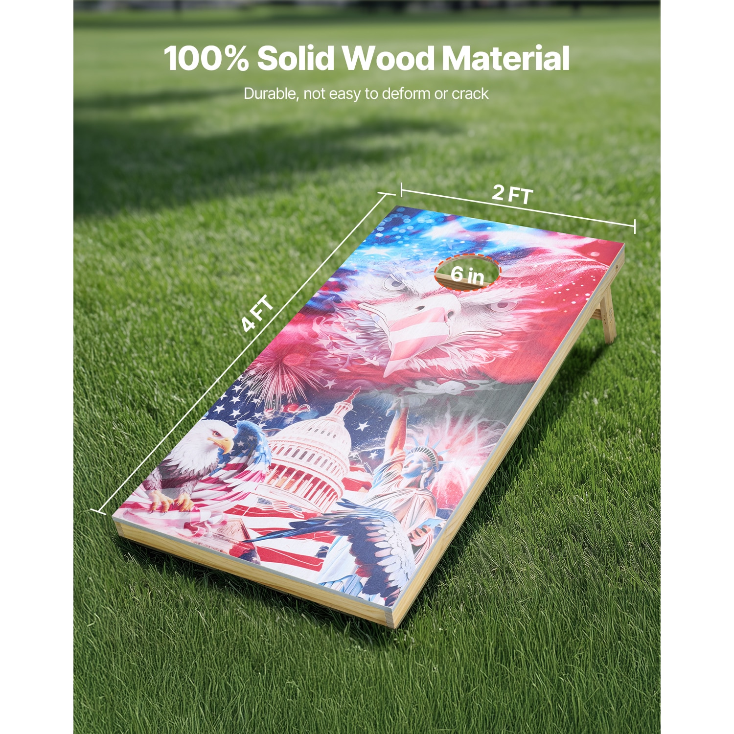 4x2ft Cornhole Set Portable Corn Hole Toss Game Board Wood 8 Bean Bag Carry Case_voghion.com